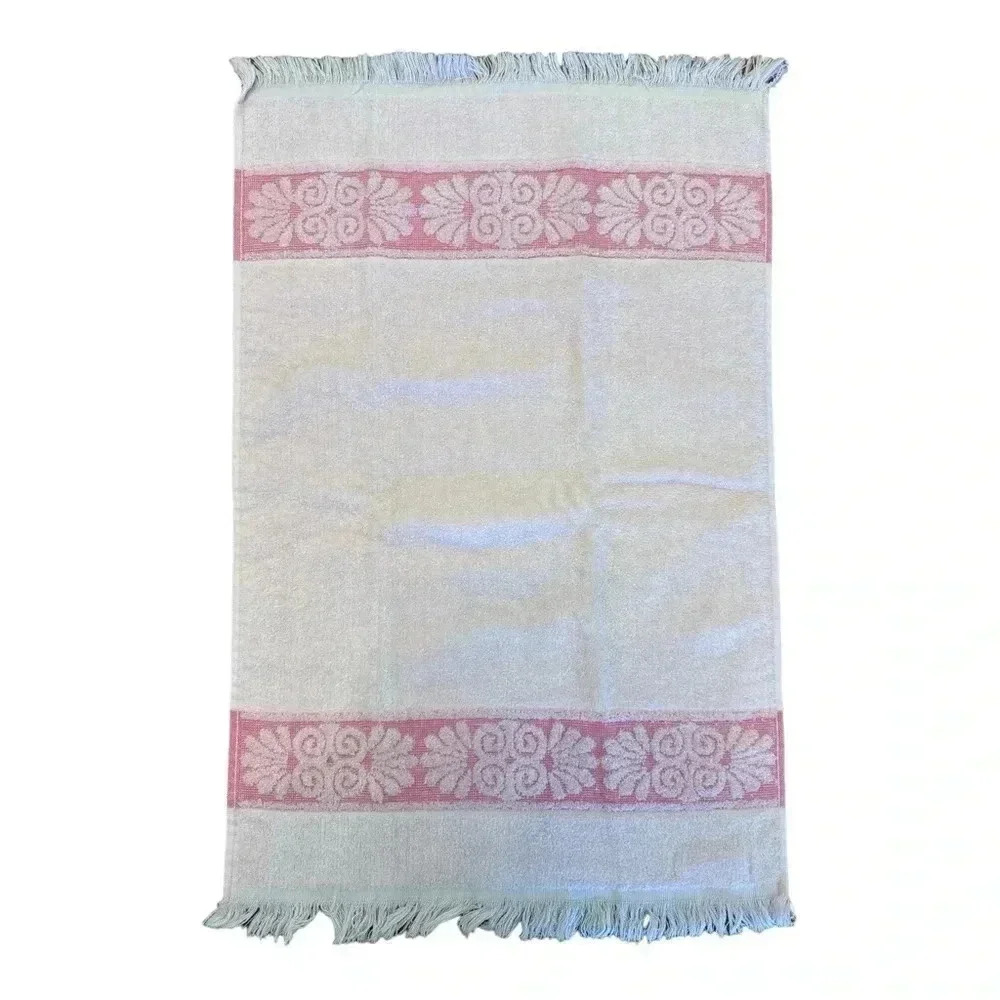 Cannon 1950s-1960s Monticello Pink Bath Towels Set of 6 Vintage Bath Linens - Picture 4 of 8